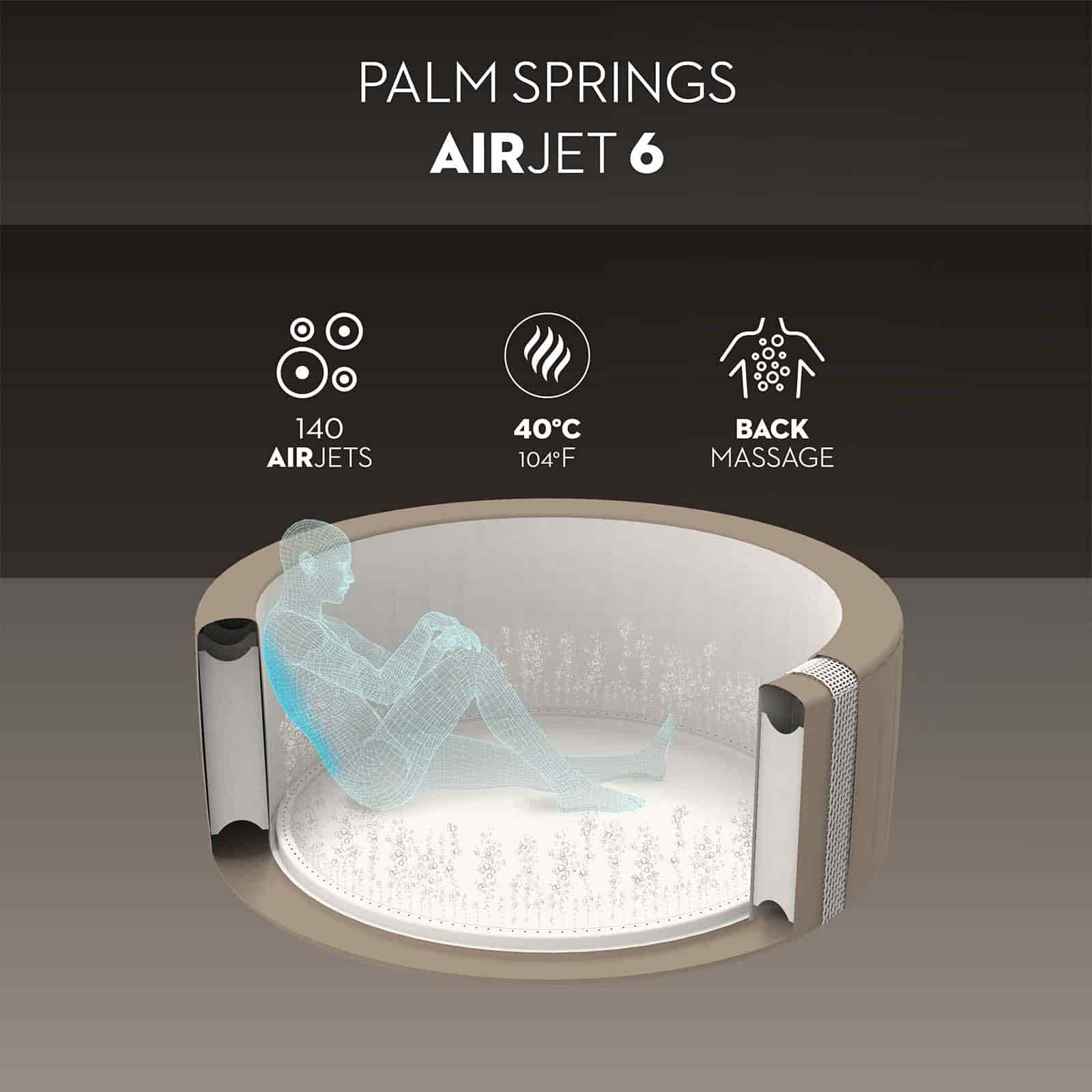 Spa insuflável hidromassagem 4-6 p. Lay-Z-Spa Palm Springs