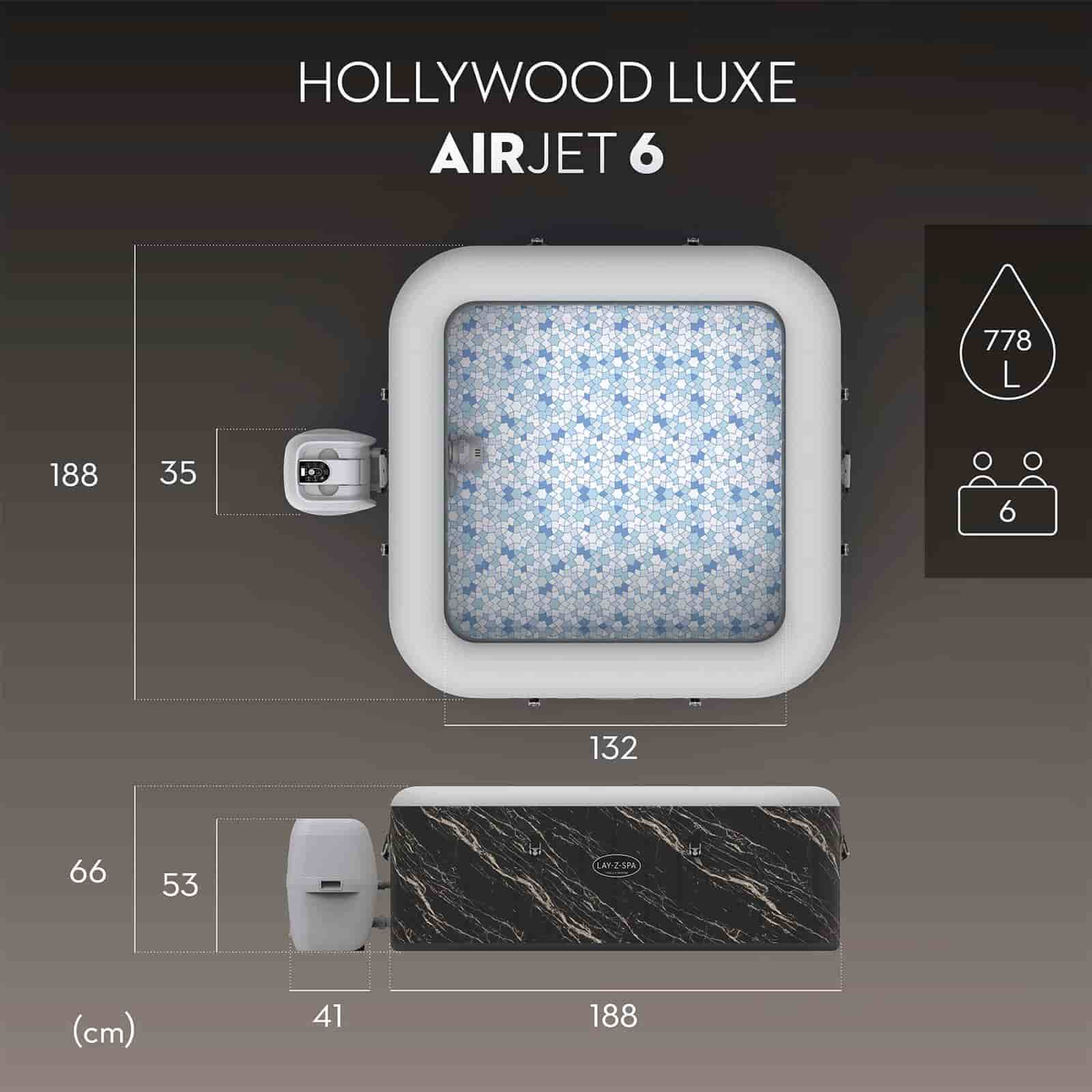 Spa hinchable para 4-6 pers. Lay-Z-Spa Hollywood Luxe