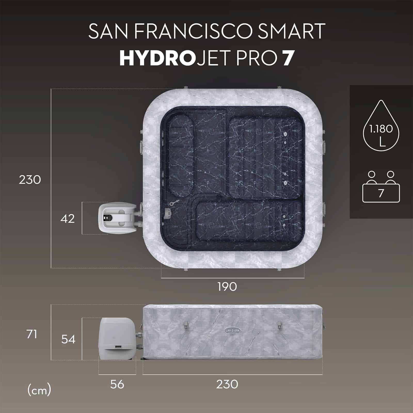 Spa insuflável 5-7 p. Lay-Z-Spa San Francisco Smart HydroJet