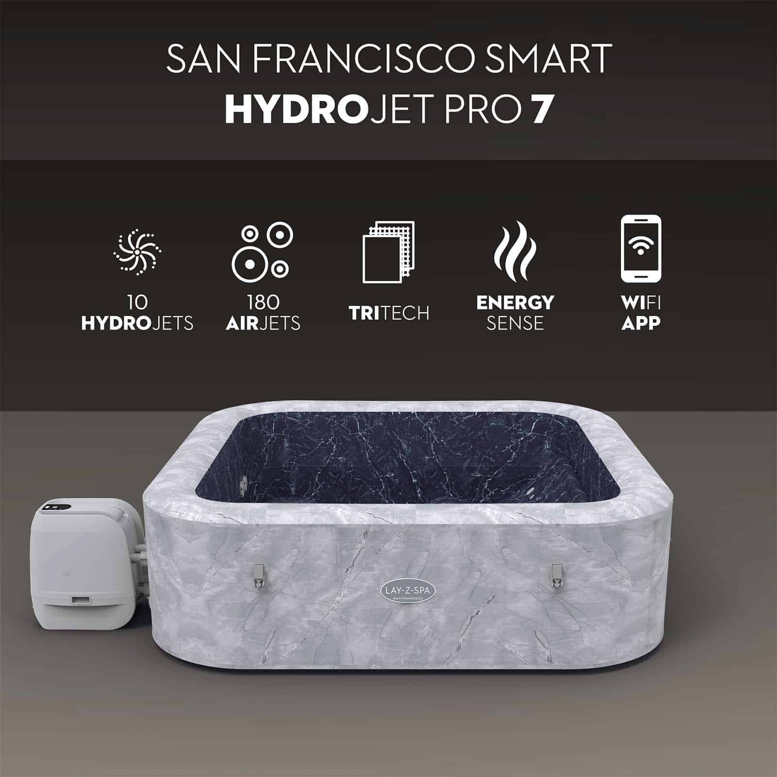 Spa insuflável 5-7 p. Lay-Z-Spa San Francisco Smart HydroJet
