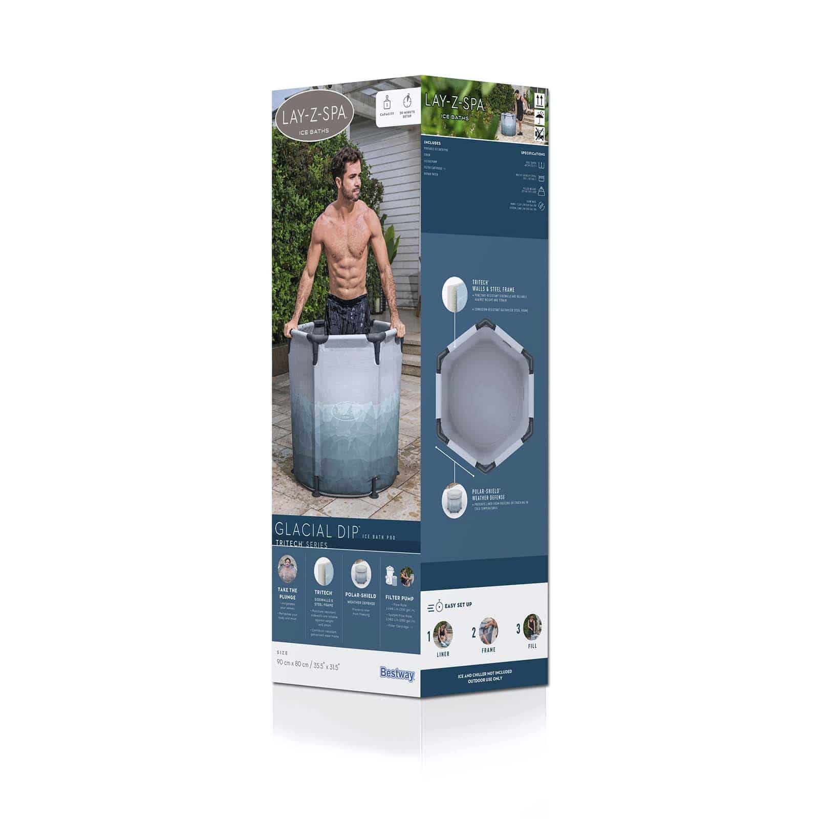 Tanque de banhos de gelo 1 pessoa Lay-Z-Spa Glacial Dip