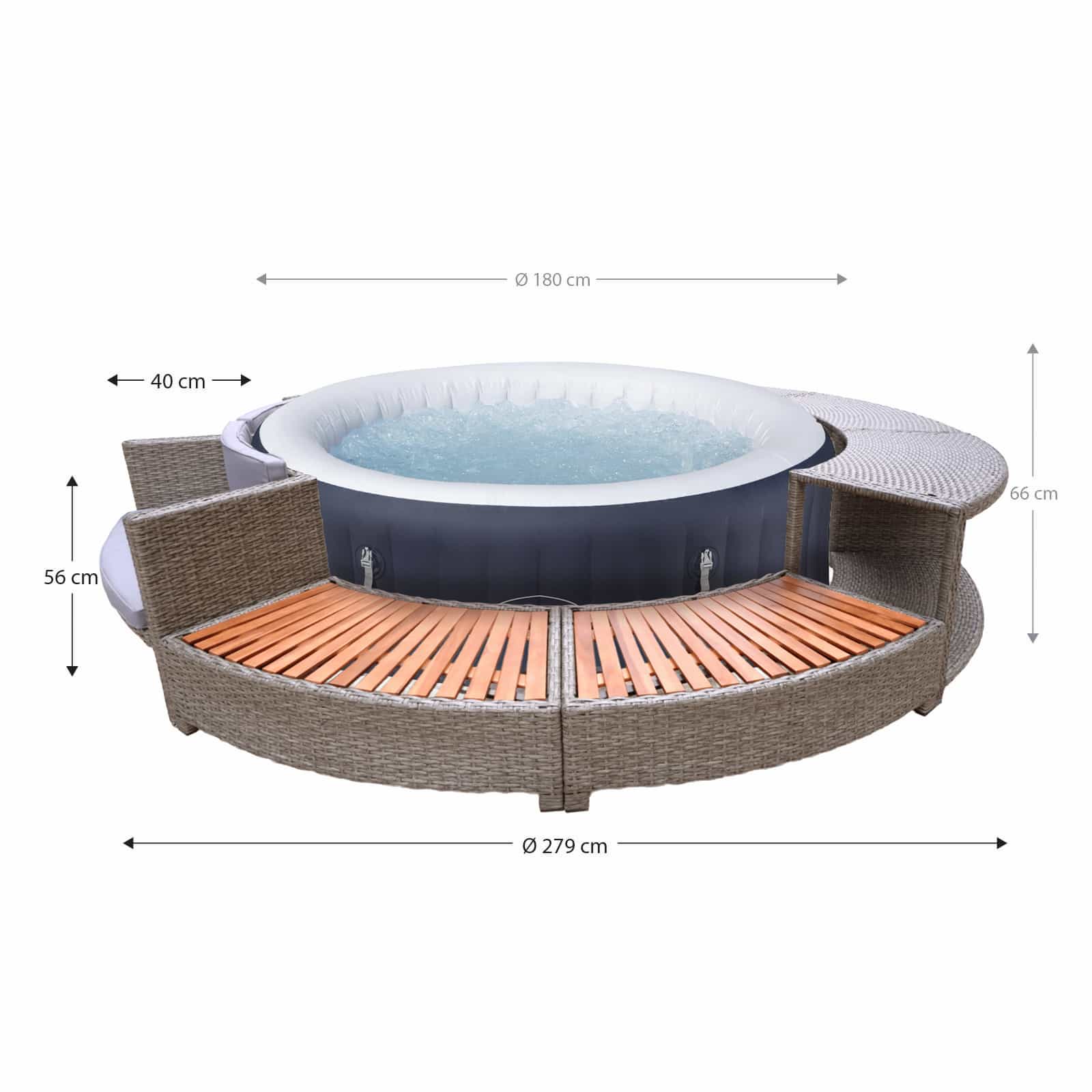 Pack Spa insuflável 2-4 pess. Lay-Z-Spa Miami FULL SURROUND 180